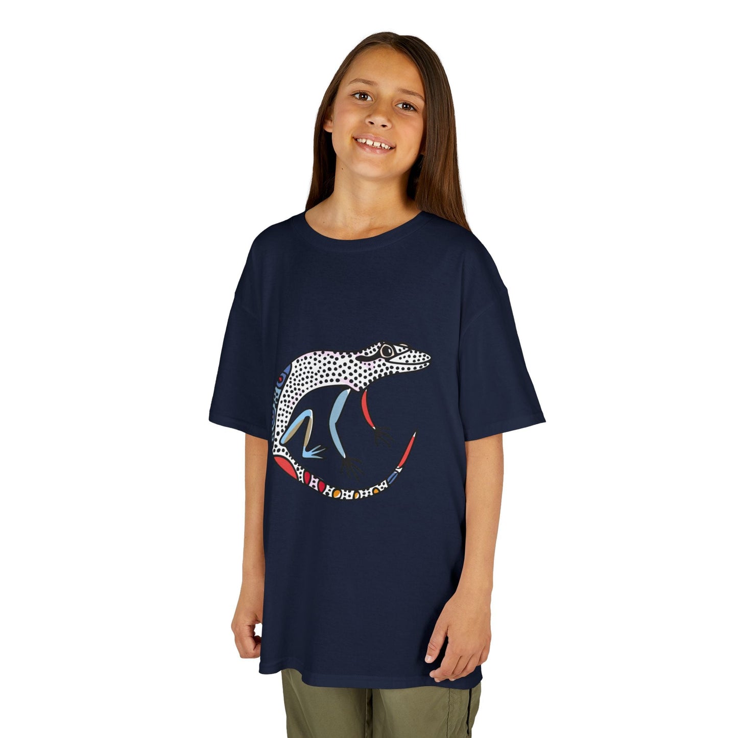 Kids Lizard Graphic Tee — Colorful Patterned Chameleon Shirt - JennyCool