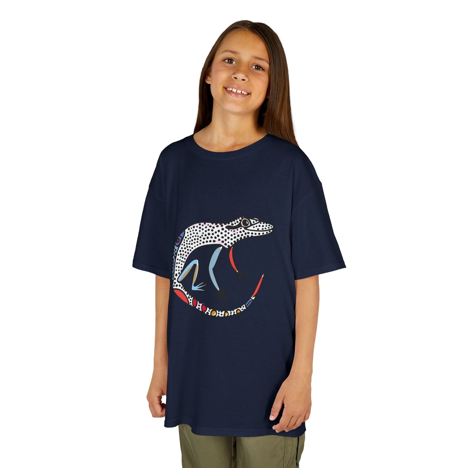 Kids Lizard Graphic Tee — Colorful Patterned Chameleon Shirt - JennyCool