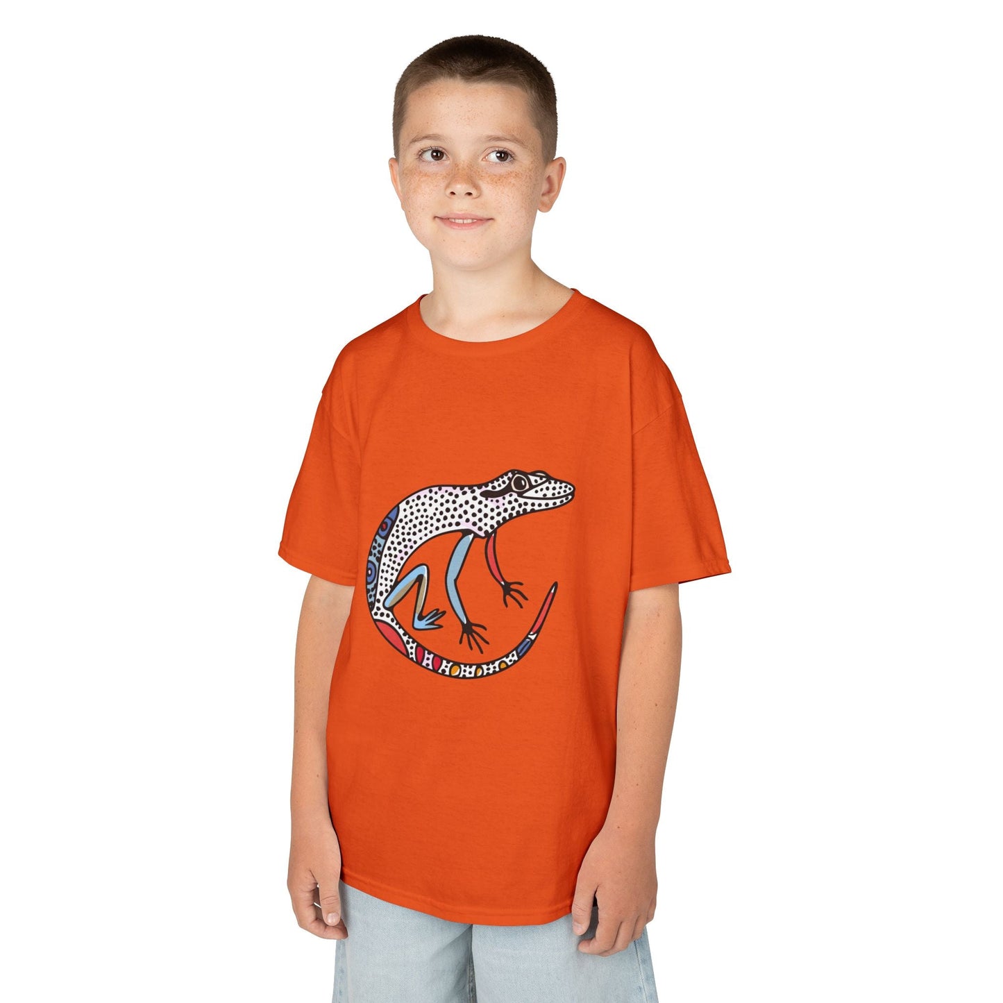 Kids Lizard Graphic Tee — Colorful Patterned Chameleon Shirt - JennyCool