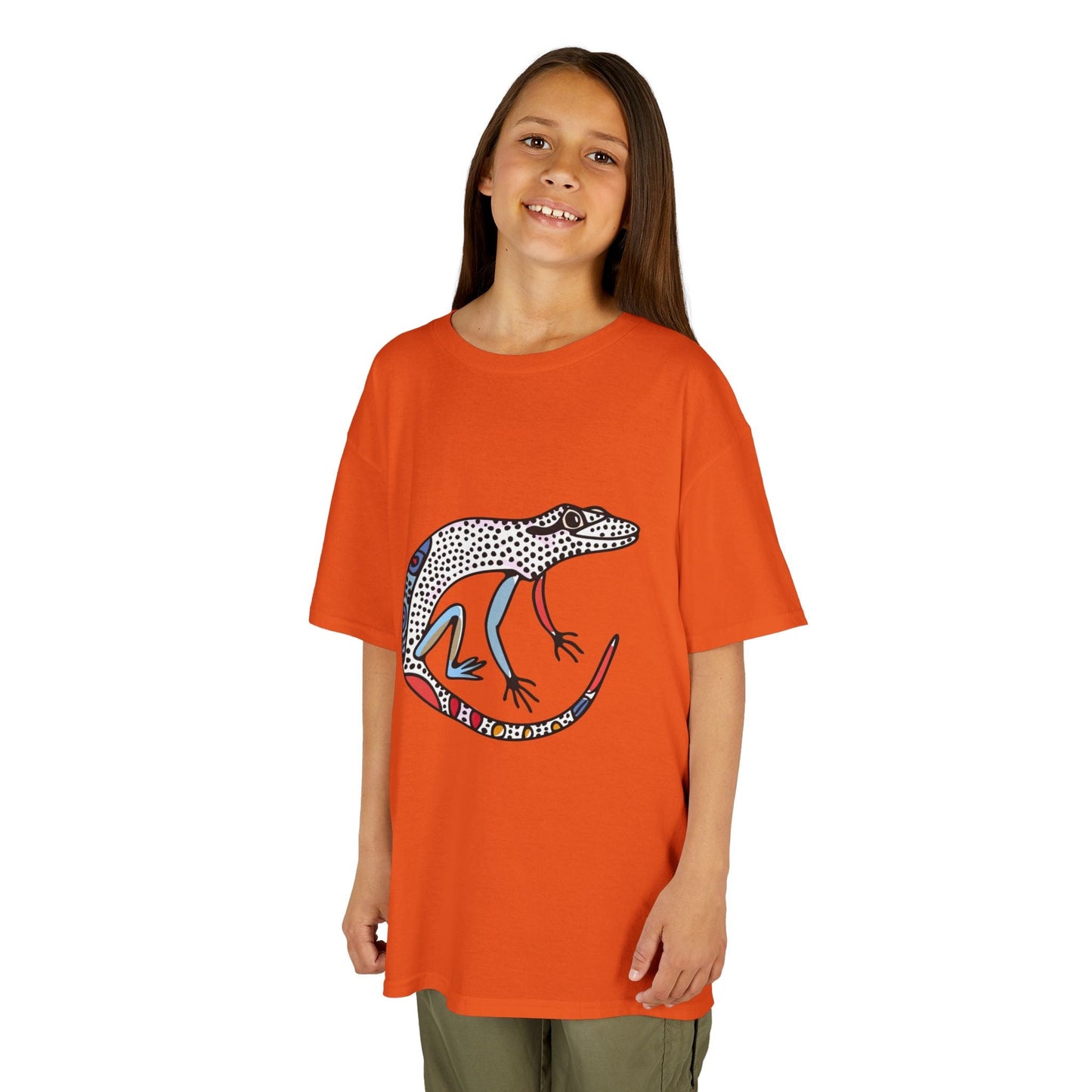 Kids Lizard Graphic Tee — Colorful Patterned Chameleon Shirt - JennyCool