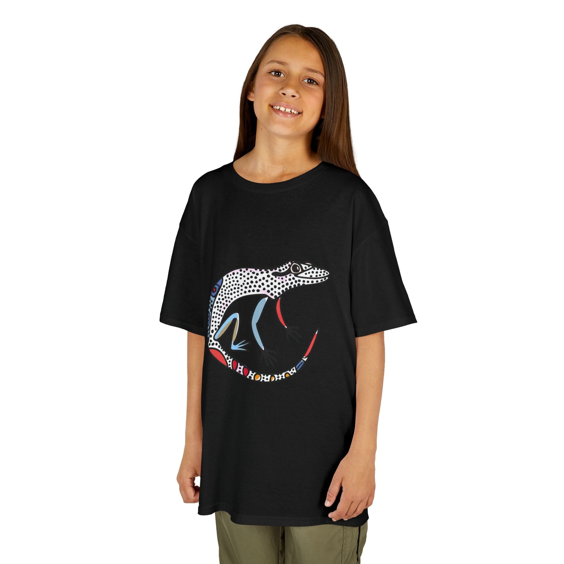 Kids Lizard Graphic Tee — Colorful Patterned Chameleon Shirt - JennyCool