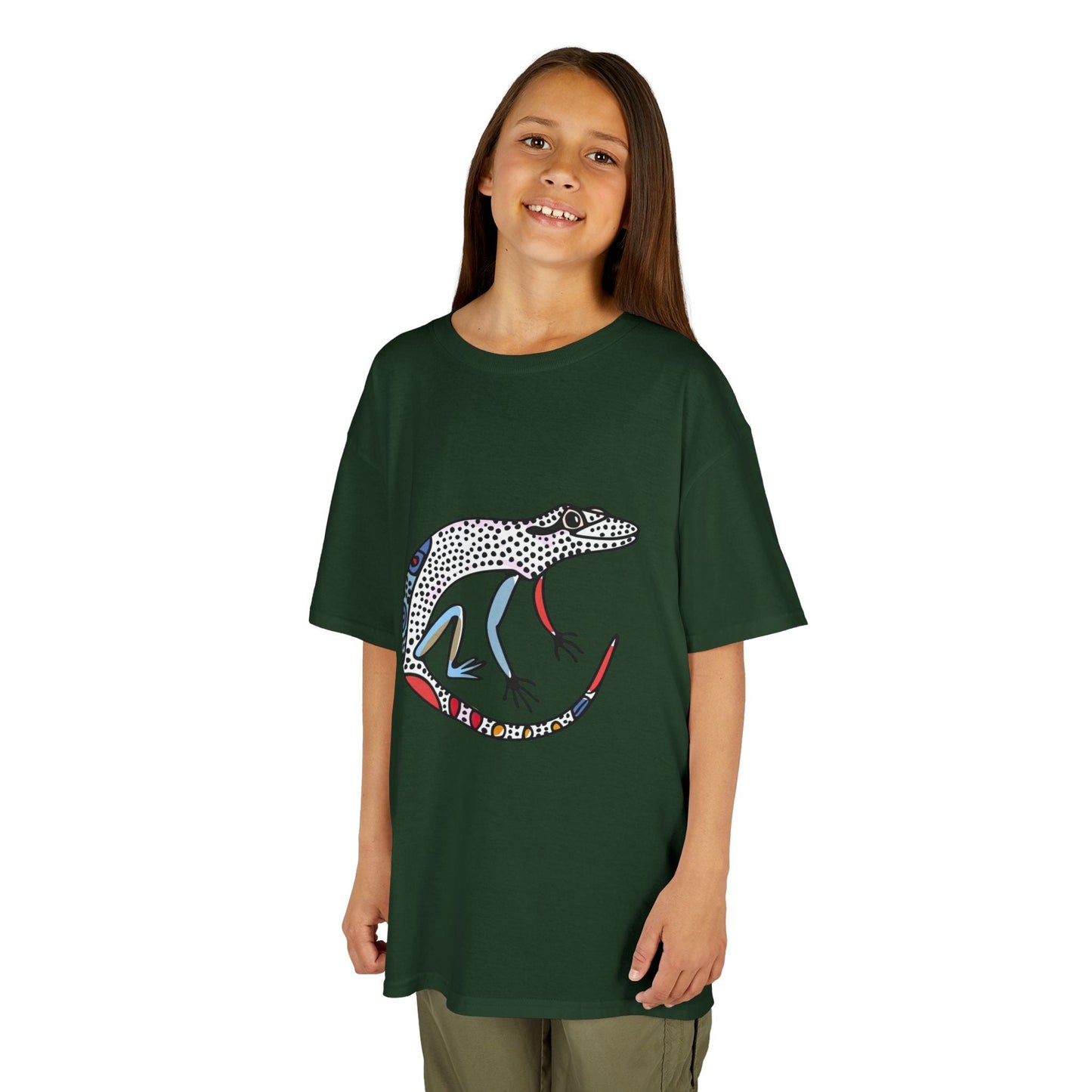 Kids Lizard Graphic Tee — Colorful Patterned Chameleon Shirt - JennyCool