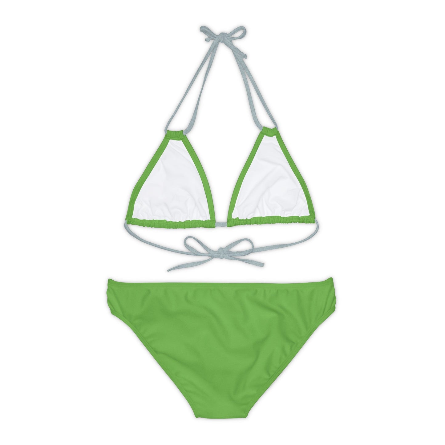 Light Green Strappy Bikini Set (AOP) with Butterfly design - JennyCool
