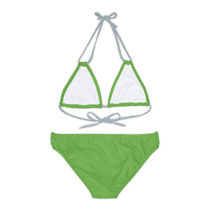 Light Green Strappy Bikini Set (AOP) with Butterfly design - JennyCool