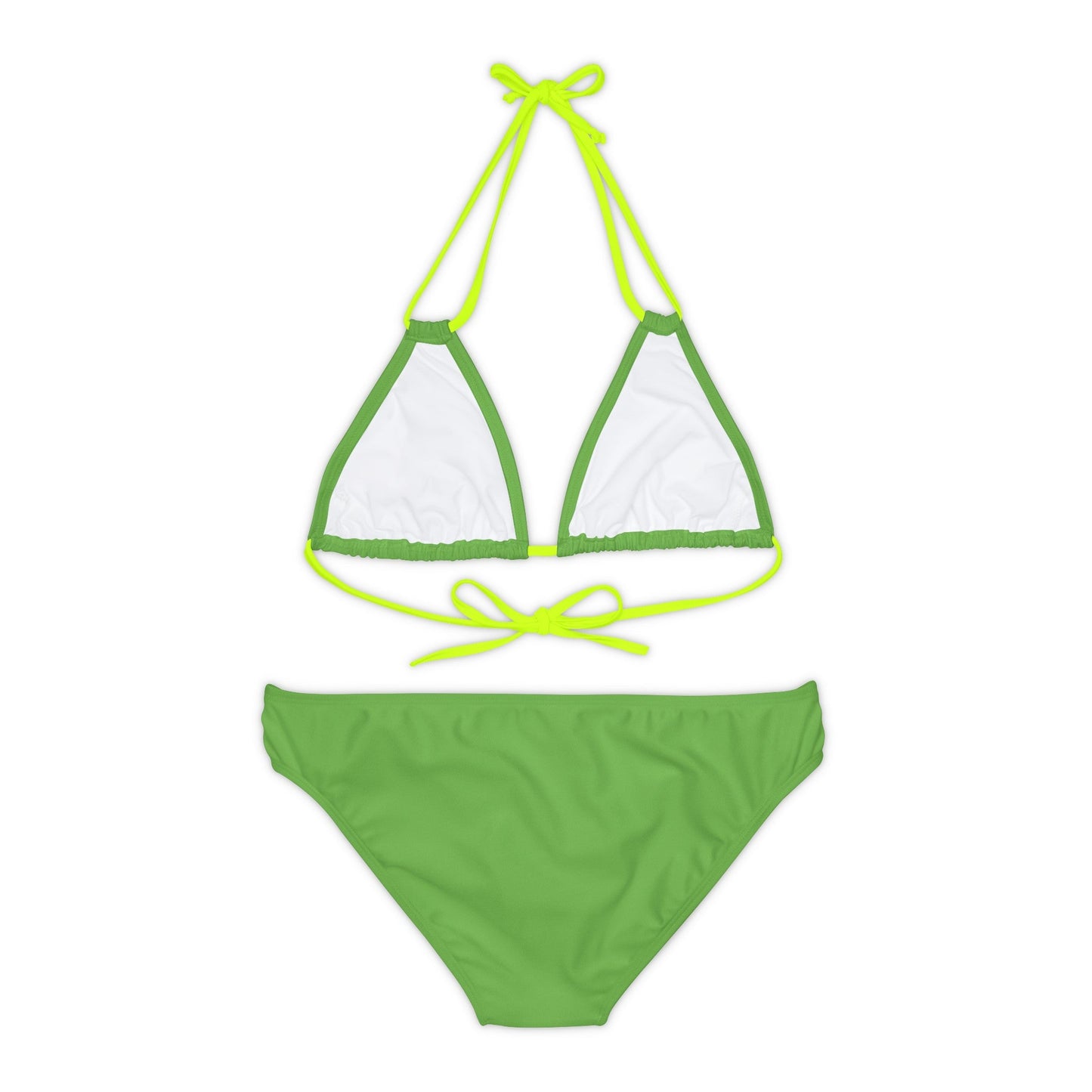Light Green Strappy Bikini Set (AOP) with Butterfly design - JennyCool