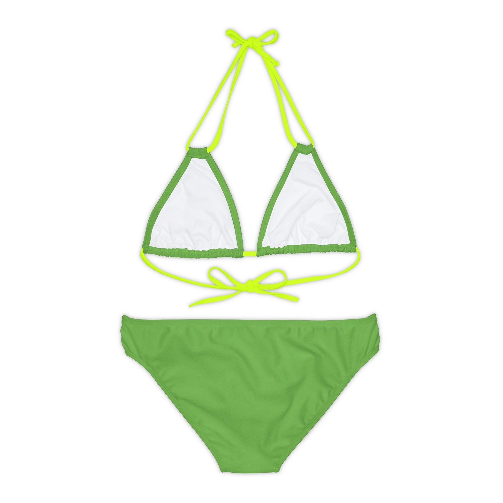 Light Green Strappy Bikini Set (AOP) with Butterfly design - JennyCool