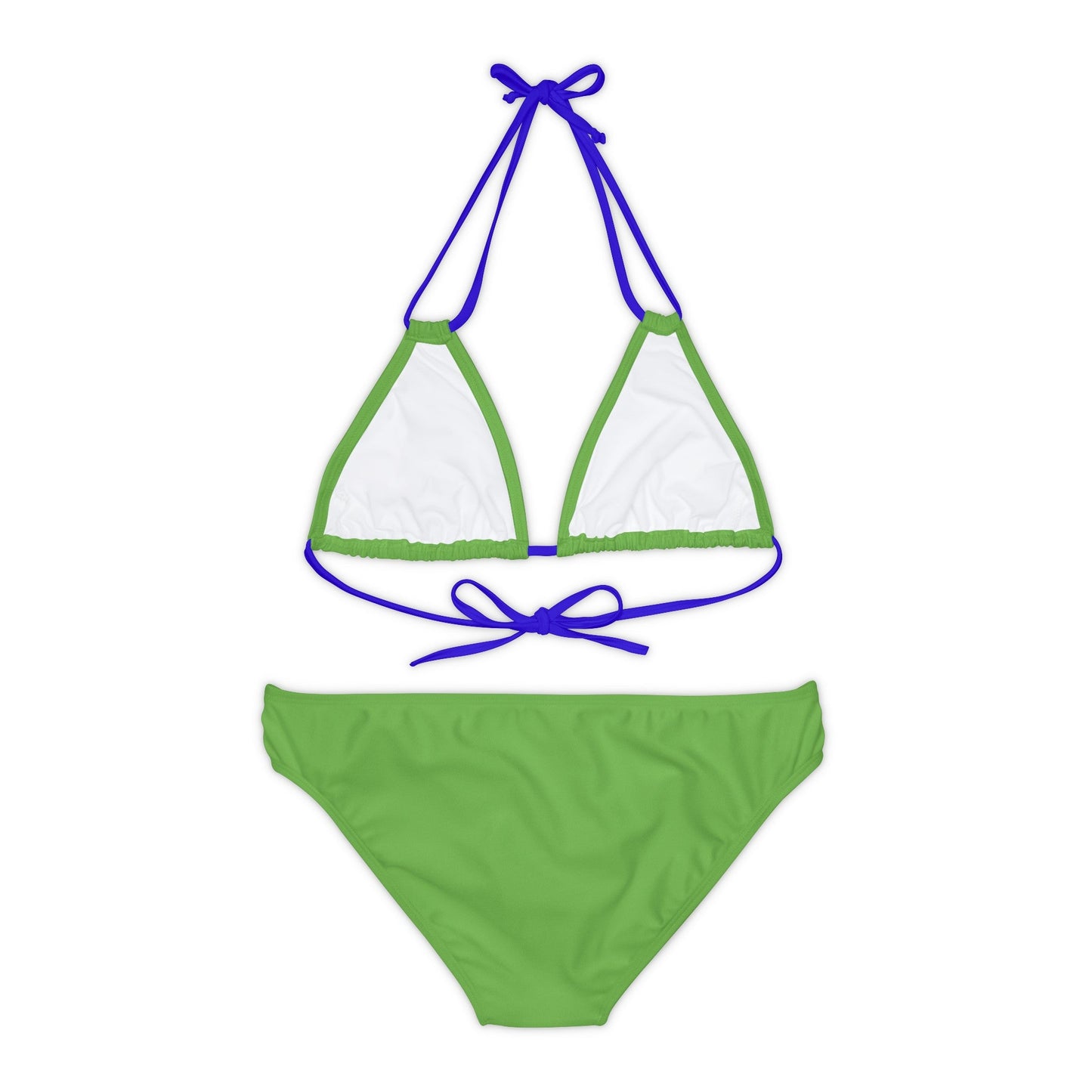 Light Green Strappy Bikini Set (AOP) with Butterfly design - JennyCool