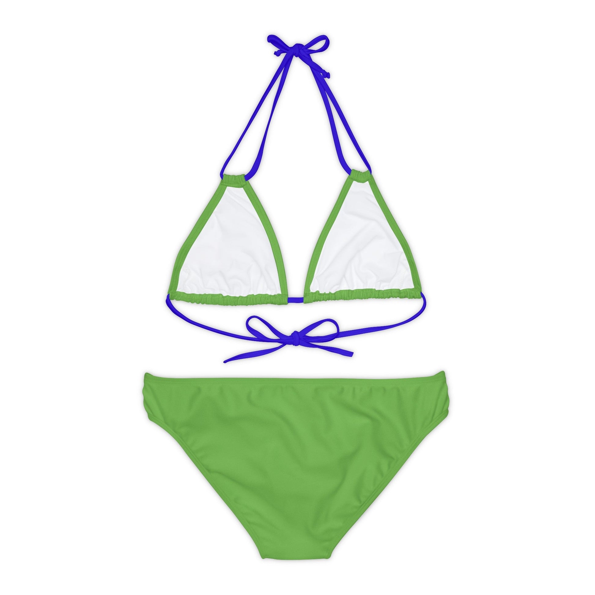 Light Green Strappy Bikini Set (AOP) with Butterfly design - JennyCool