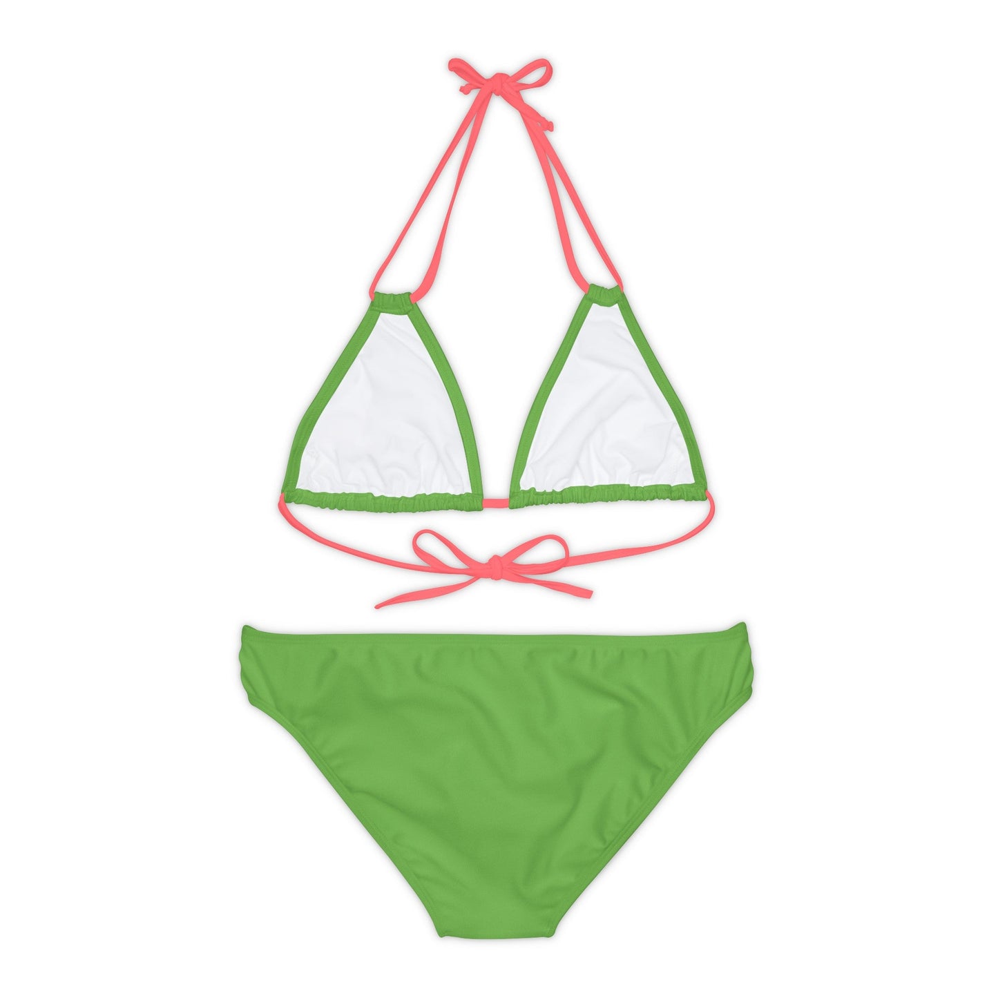 Light Green Strappy Bikini Set (AOP) with Butterfly design - JennyCool