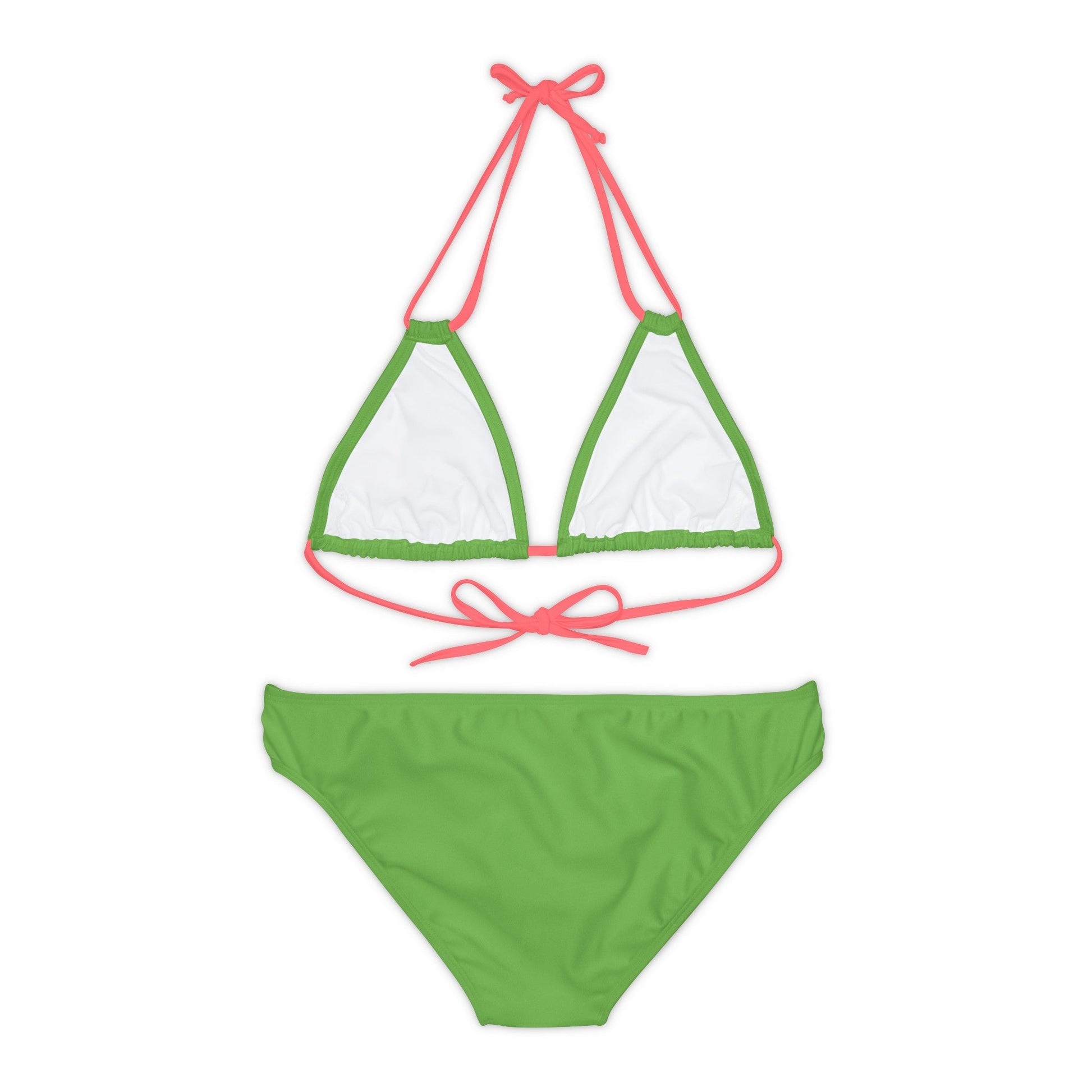 Light Green Strappy Bikini Set (AOP) with Butterfly design - JennyCool