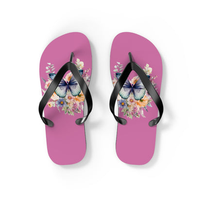 Light Pink Flip Flops with Butterfly Design - JennyCool