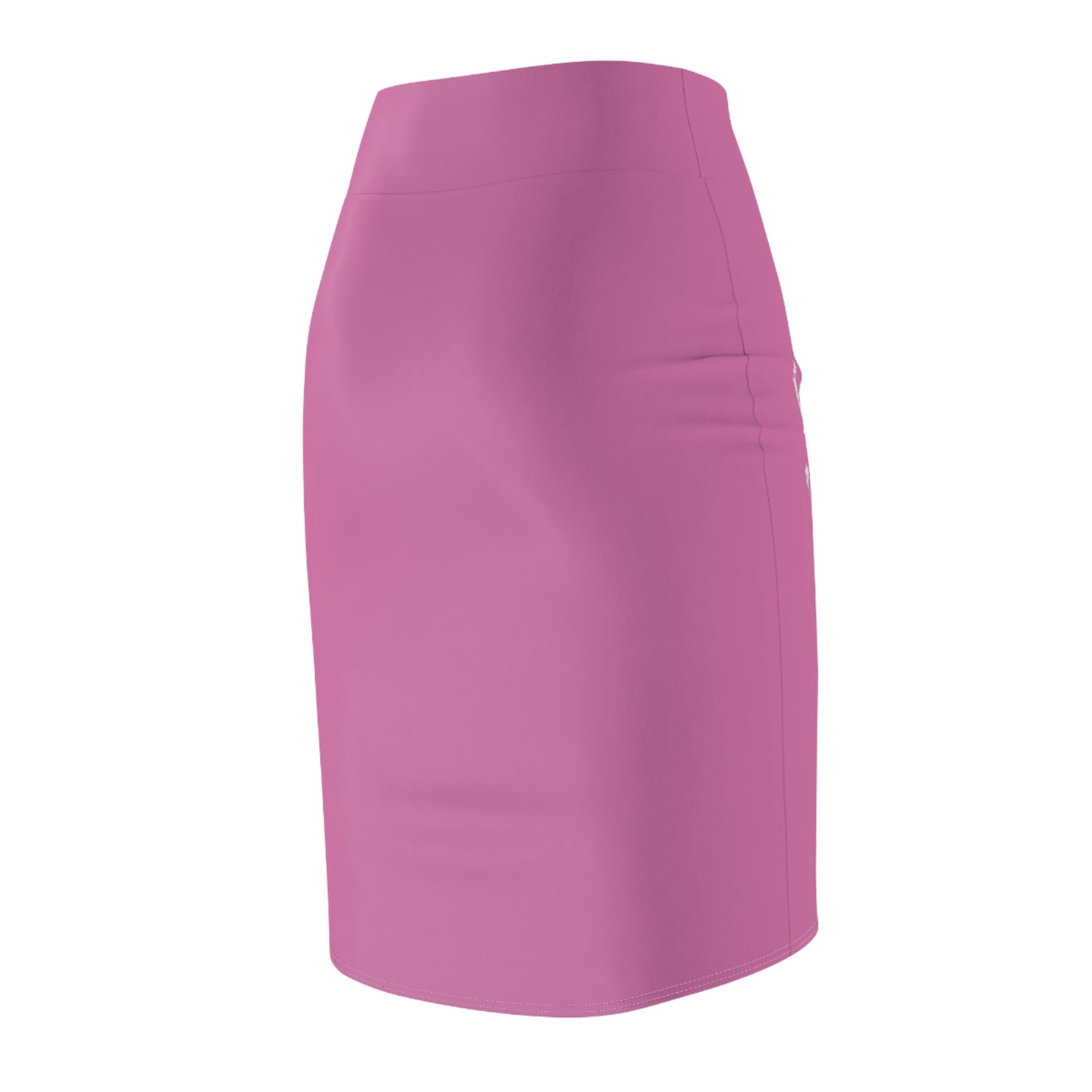 Light Pink Women's Pencil Skirt (AOP) with Spring Flowers and Butterfly - JennyCool