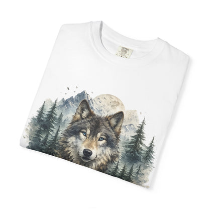 Lunar Wolf Compass Graphic T-Shirt – Vintage Wilderness Adventure Tee - JennyCool