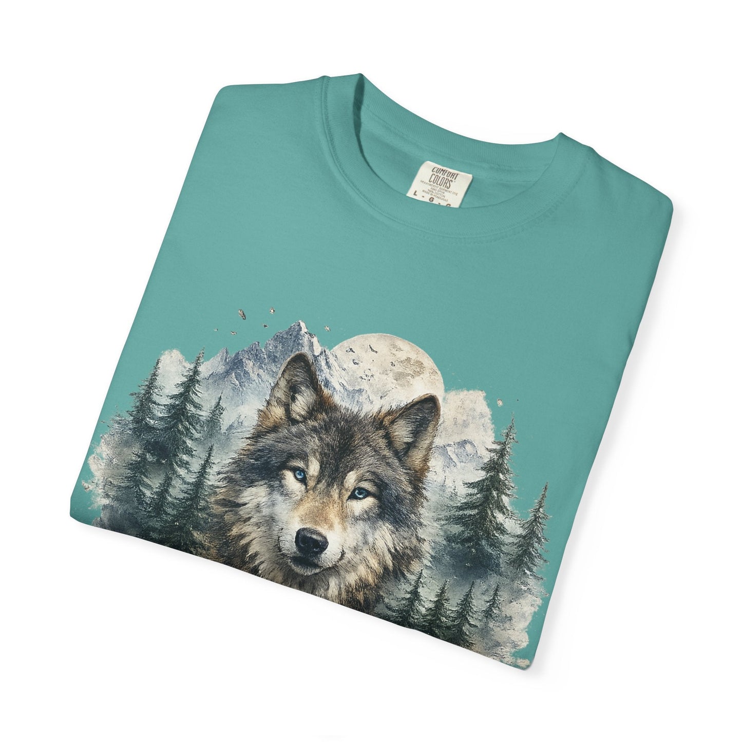 Lunar Wolf Compass Graphic T-Shirt – Vintage Wilderness Adventure Tee - JennyCool