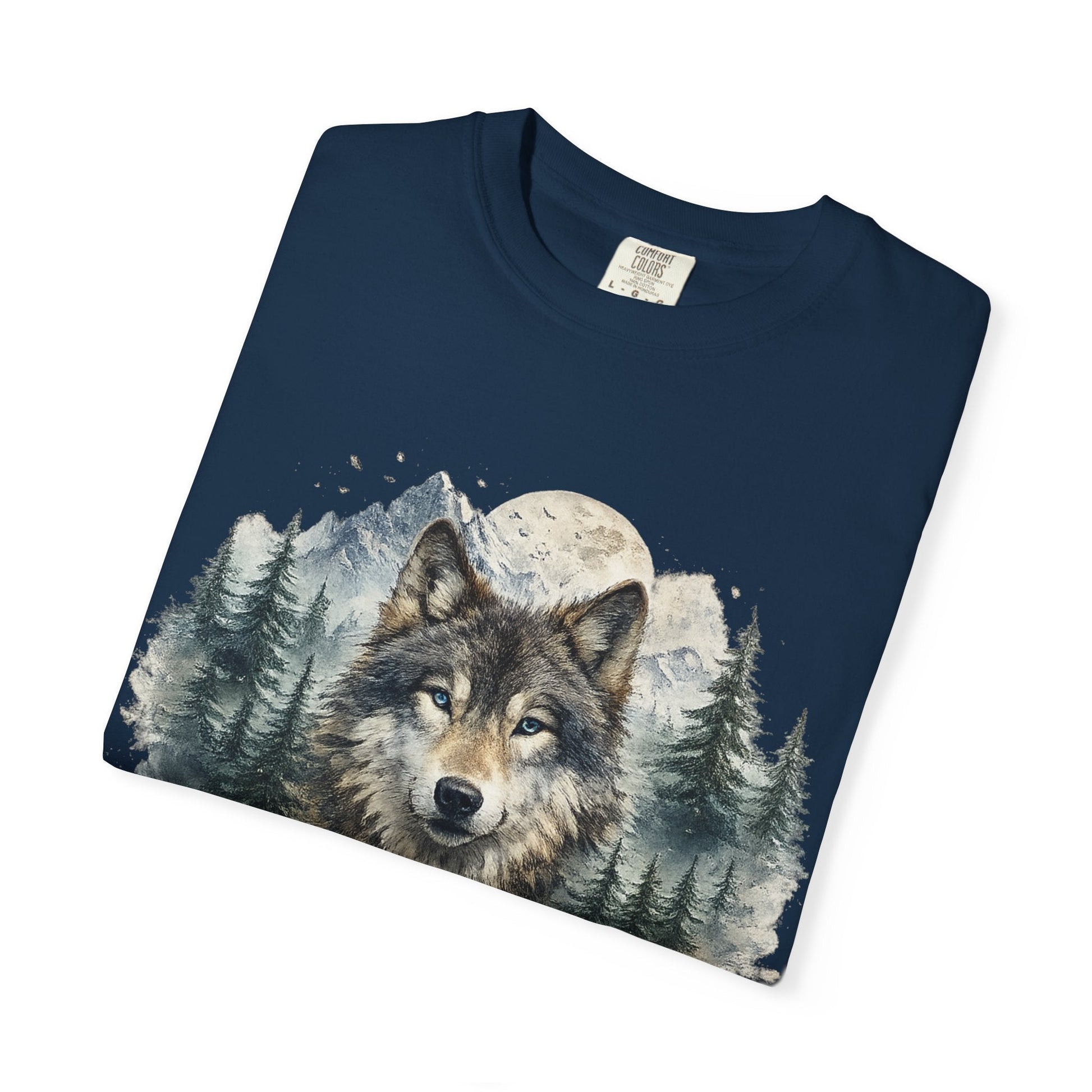 Lunar Wolf Compass Graphic T-Shirt – Vintage Wilderness Adventure Tee - JennyCool