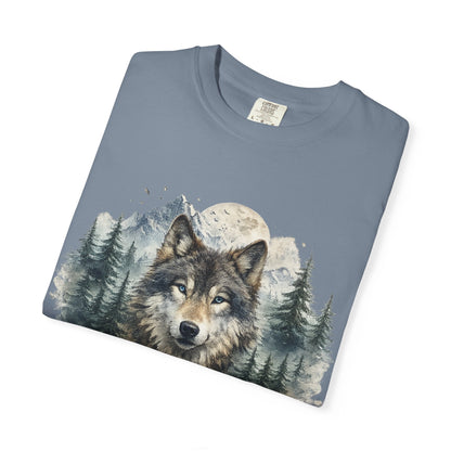 Lunar Wolf Compass Graphic T-Shirt – Vintage Wilderness Adventure Tee - JennyCool