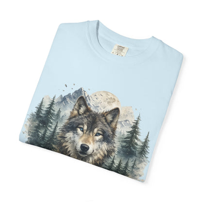 Lunar Wolf Compass Graphic T-Shirt – Vintage Wilderness Adventure Tee - JennyCool