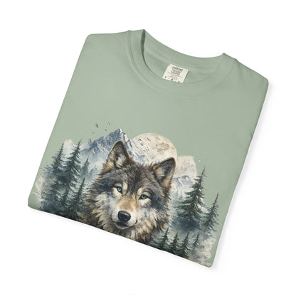 Lunar Wolf Compass Graphic T-Shirt – Vintage Wilderness Adventure Tee - JennyCool