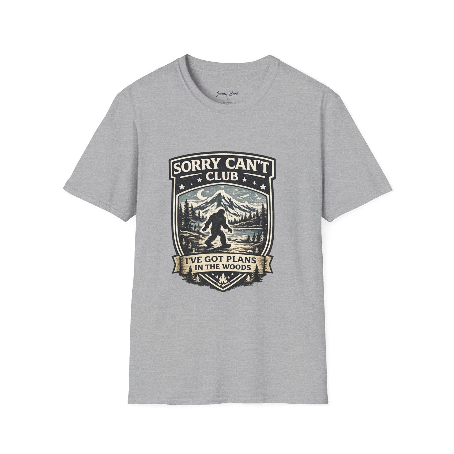 Men’s Funny Camping T Shirt – Sorry Can’t Club I’ve Got Plans in the Woods Graphic Tee - JennyCool