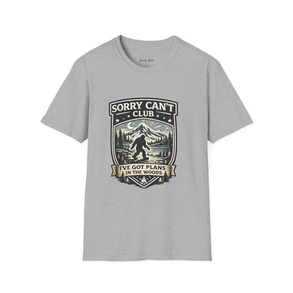 Men’s Funny Camping T Shirt – Sorry Can’t Club I’ve Got Plans in the Woods Graphic Tee - JennyCool