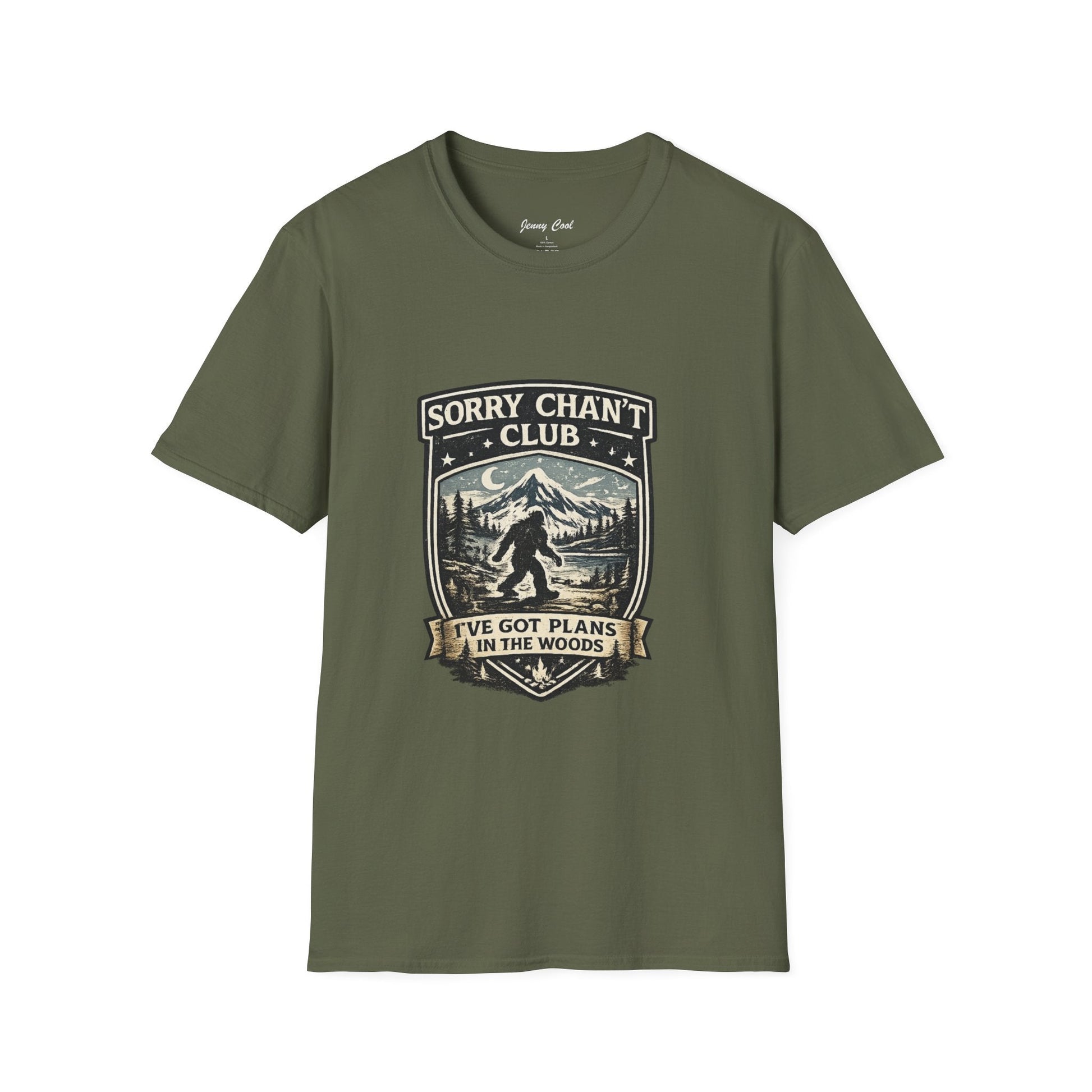 Men’s Funny Camping T Shirt – Sorry Can’t Club I’ve Got Plans in the Woods Graphic Tee - JennyCool