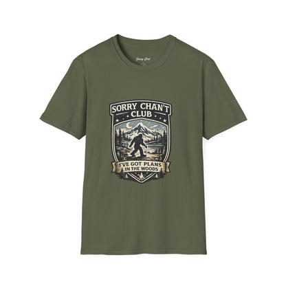 Men’s Funny Camping T Shirt – Sorry Can’t Club I’ve Got Plans in the Woods Graphic Tee - JennyCool