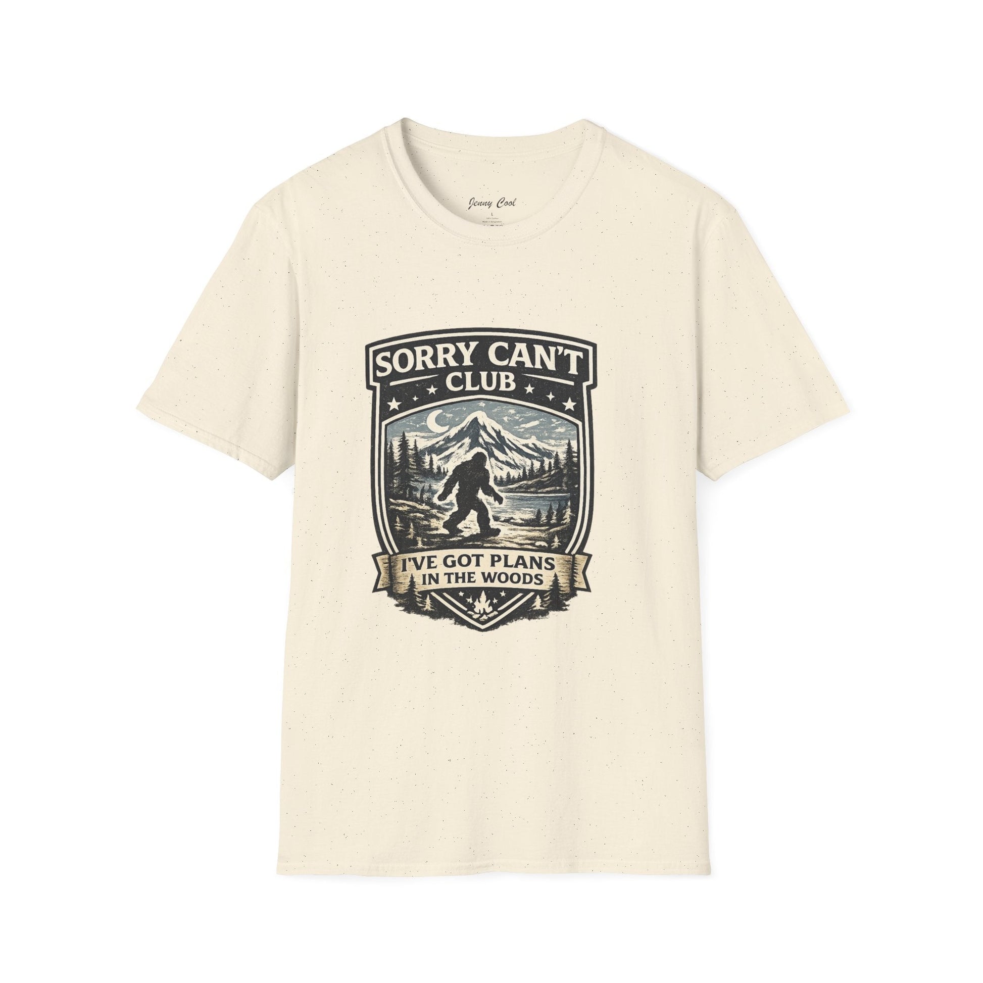 Men’s Funny Camping T Shirt – Sorry Can’t Club I’ve Got Plans in the Woods Graphic Tee - JennyCool