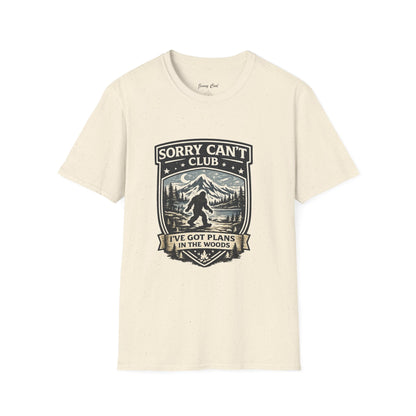 Men’s Funny Camping T Shirt – Sorry Can’t Club I’ve Got Plans in the Woods Graphic Tee - JennyCool