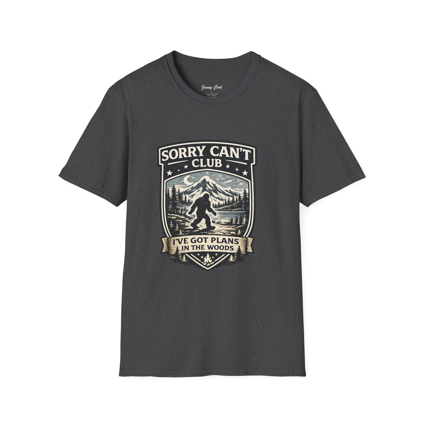 Men’s Funny Camping T Shirt – Sorry Can’t Club I’ve Got Plans in the Woods Graphic Tee - JennyCool