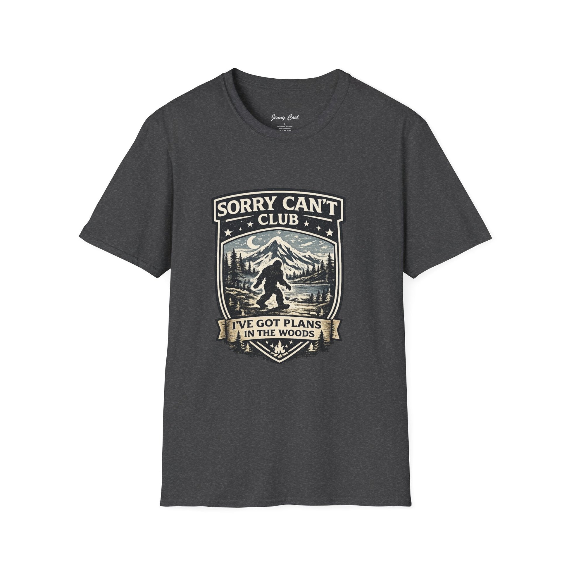 Men’s Funny Camping T Shirt – Sorry Can’t Club I’ve Got Plans in the Woods Graphic Tee - JennyCool