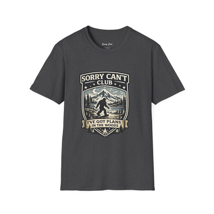 Men’s Funny Camping T Shirt – Sorry Can’t Club I’ve Got Plans in the Woods Graphic Tee - JennyCool