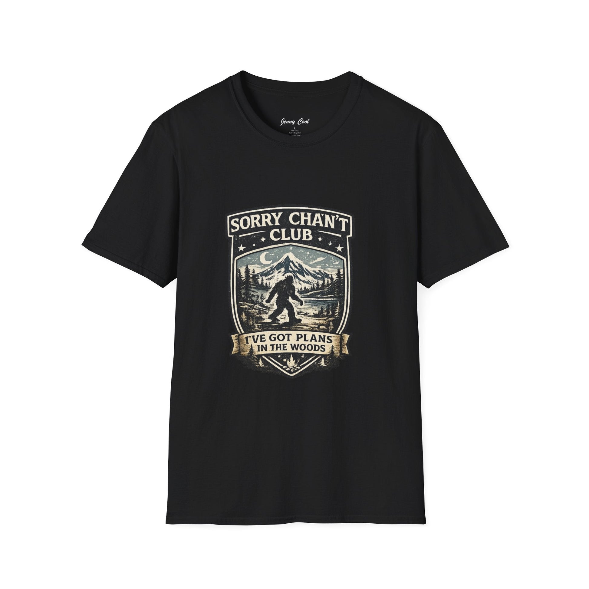 Men’s Funny Camping T Shirt – Sorry Can’t Club I’ve Got Plans in the Woods Graphic Tee - JennyCool