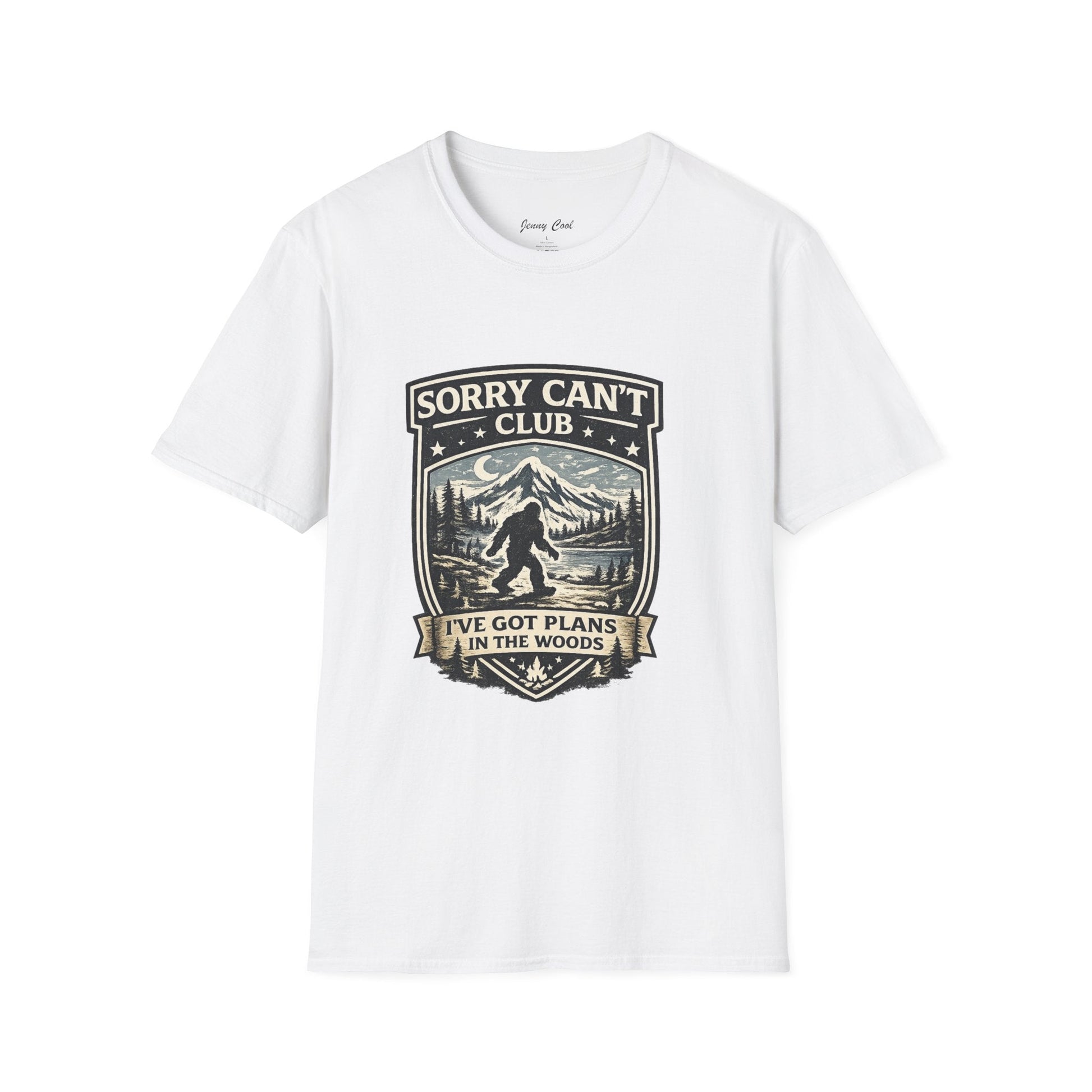 Men’s Funny Camping T Shirt – Sorry Can’t Club I’ve Got Plans in the Woods Graphic Tee - JennyCool