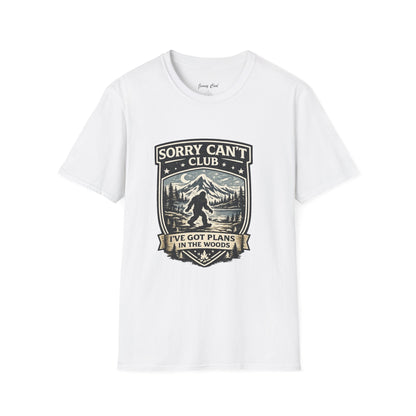 Men’s Funny Camping T Shirt – Sorry Can’t Club I’ve Got Plans in the Woods Graphic Tee - JennyCool
