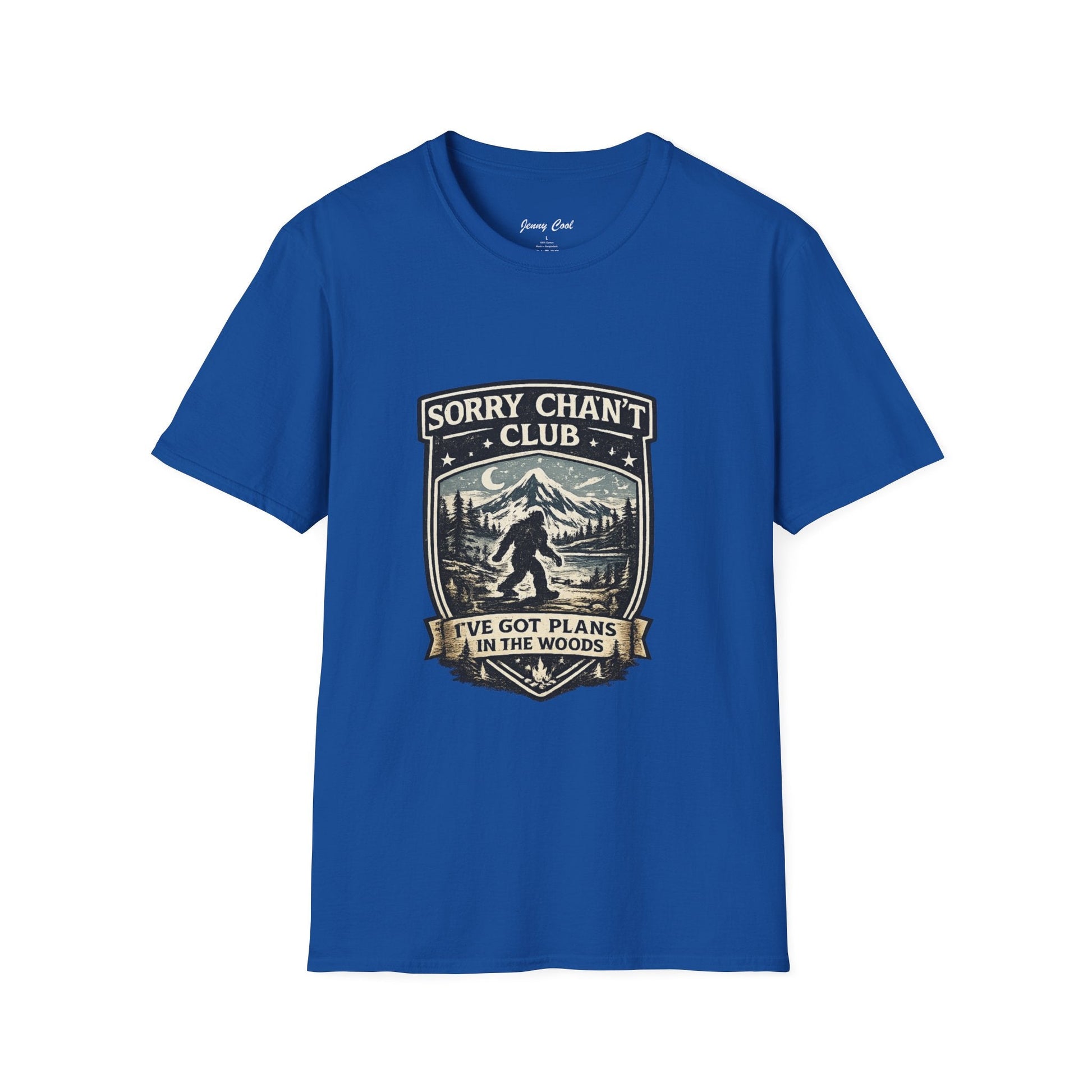 Men’s Funny Camping T Shirt – Sorry Can’t Club I’ve Got Plans in the Woods Graphic Tee - JennyCool