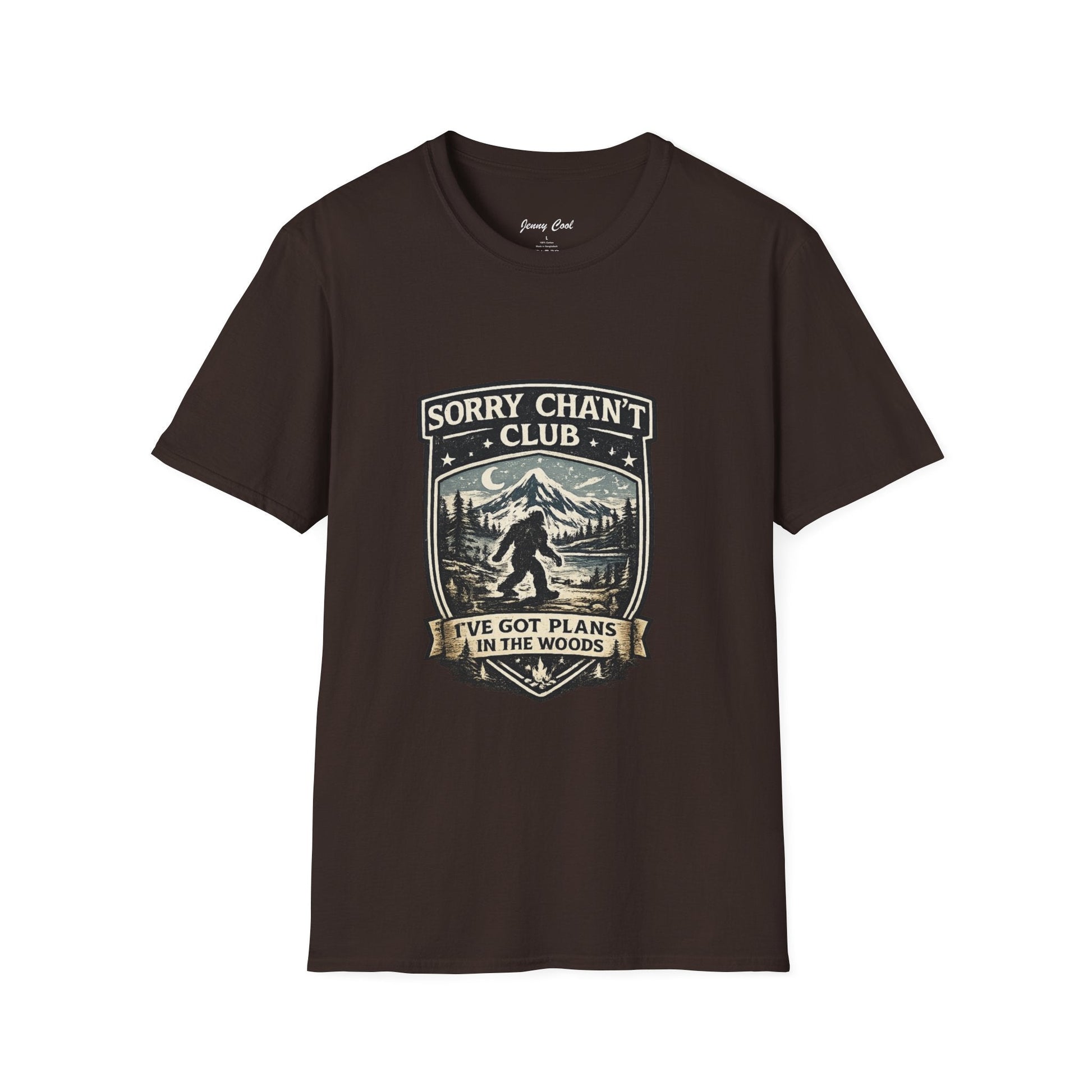 Men’s Funny Camping T Shirt – Sorry Can’t Club I’ve Got Plans in the Woods Graphic Tee - JennyCool
