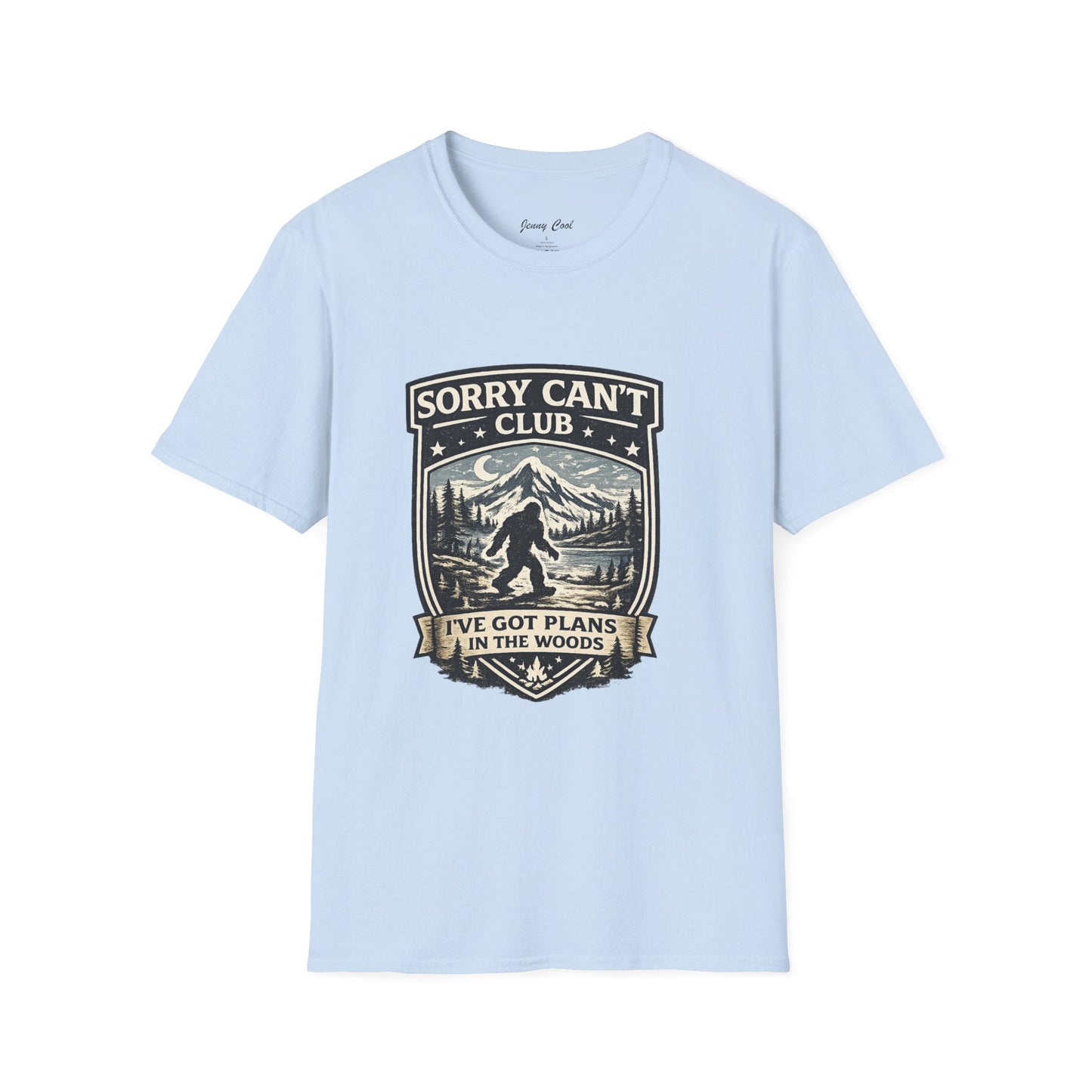 Men’s Funny Camping T Shirt – Sorry Can’t Club I’ve Got Plans in the Woods Graphic Tee - JennyCool