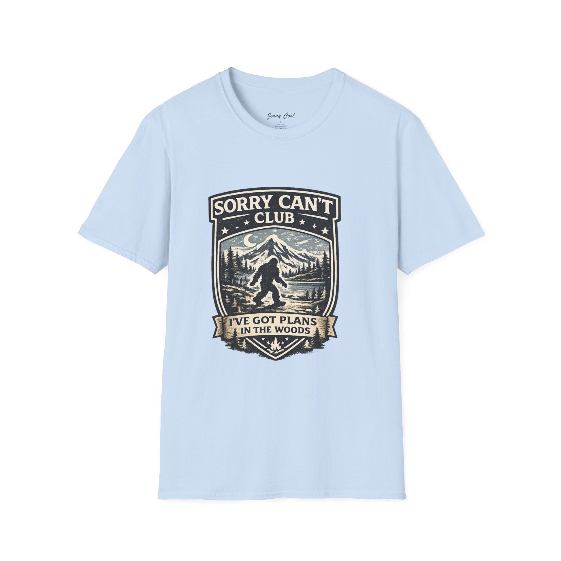 Men’s Funny Camping T Shirt – Sorry Can’t Club I’ve Got Plans in the Woods Graphic Tee - JennyCool