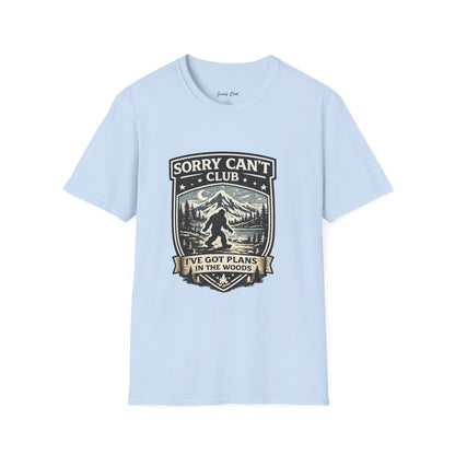 Men’s Funny Camping T Shirt – Sorry Can’t Club I’ve Got Plans in the Woods Graphic Tee - JennyCool