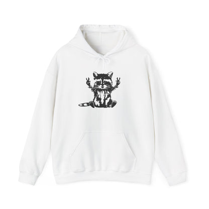 Men’s Raccoon Graphic Hoodie – Cute Animal Streetwear Sweatshirt – Cozy Unisex Pullover - JennyCool