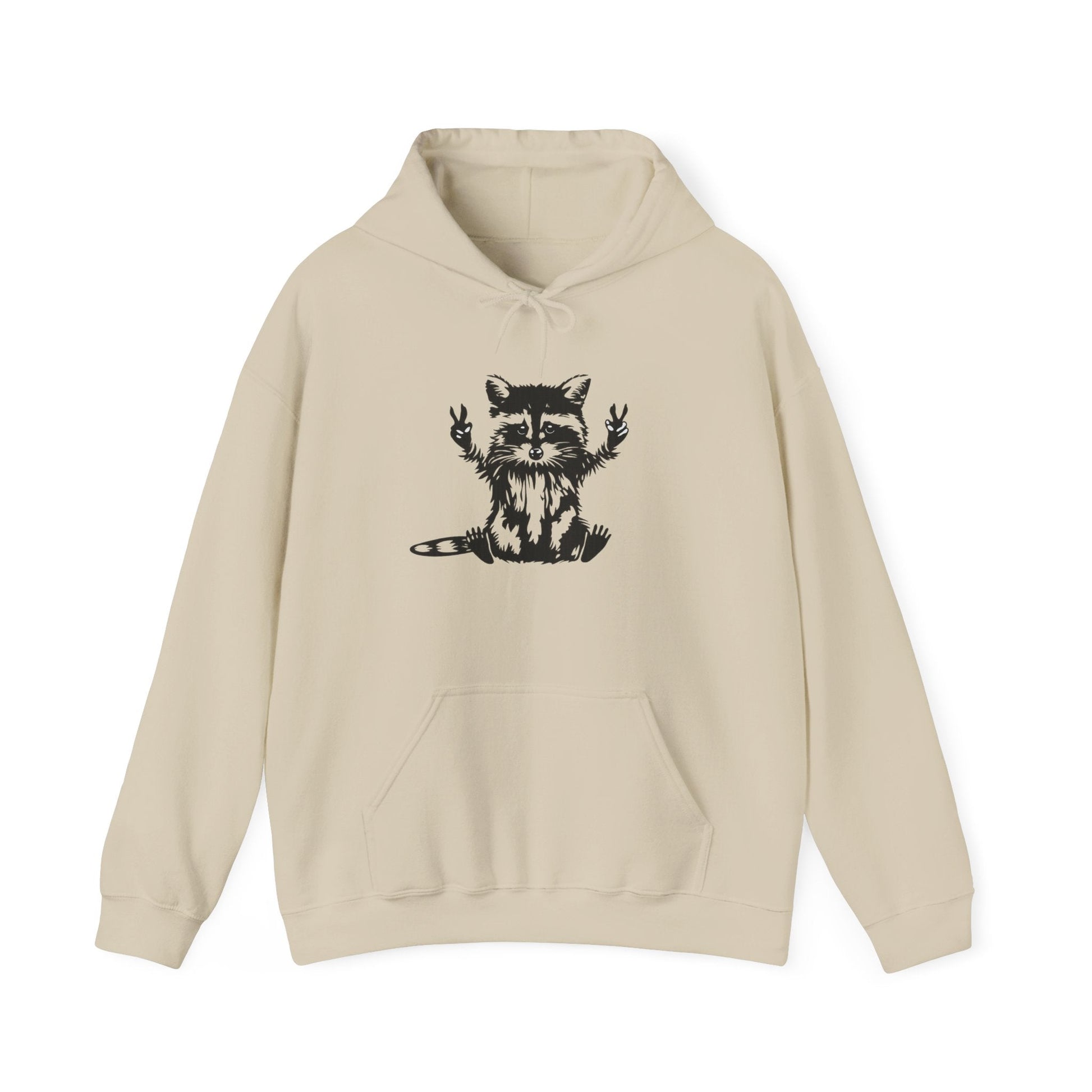 Men’s Raccoon Graphic Hoodie – Cute Animal Streetwear Sweatshirt – Cozy Unisex Pullover - JennyCool