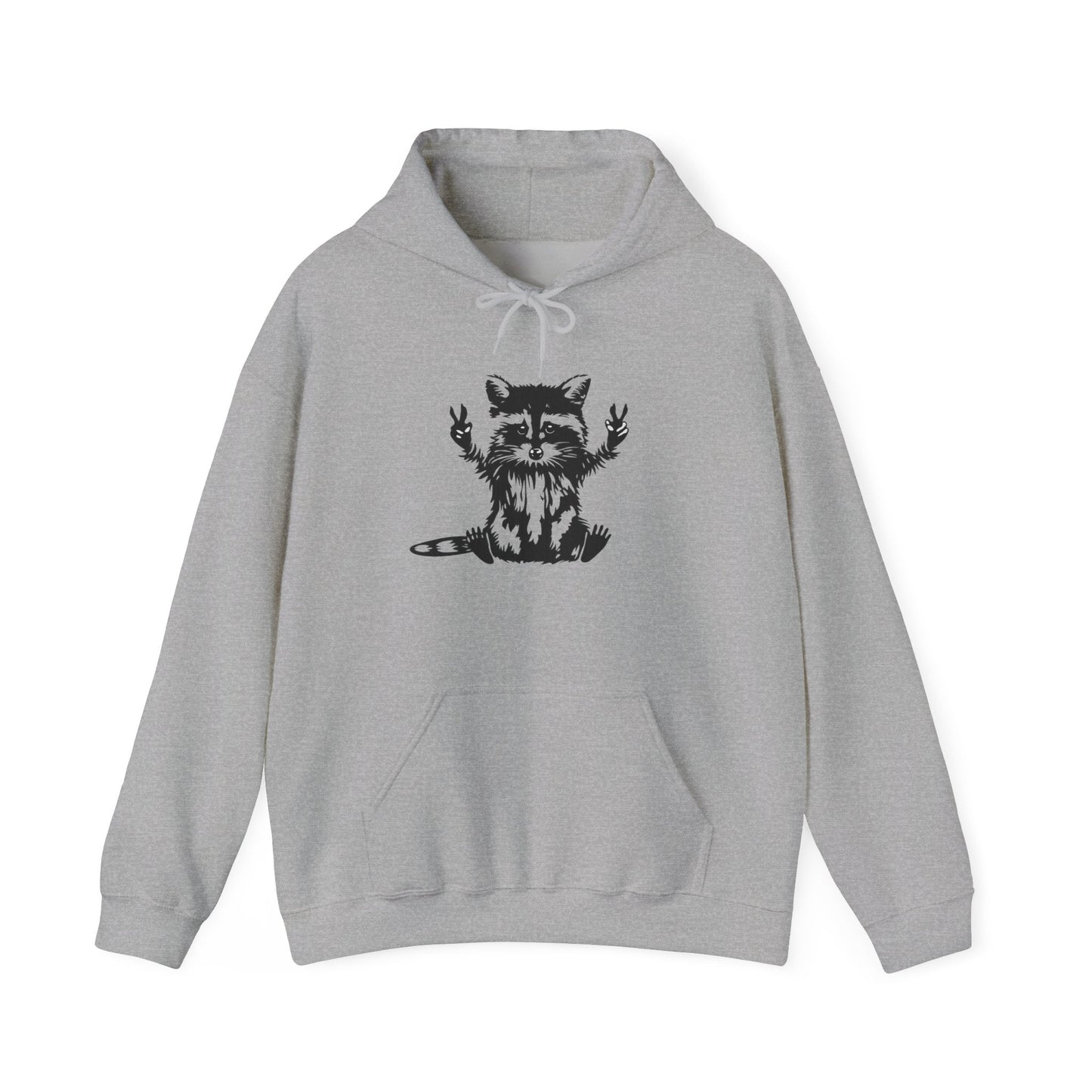 Men’s Raccoon Graphic Hoodie – Cute Animal Streetwear Sweatshirt – Cozy Unisex Pullover - JennyCool