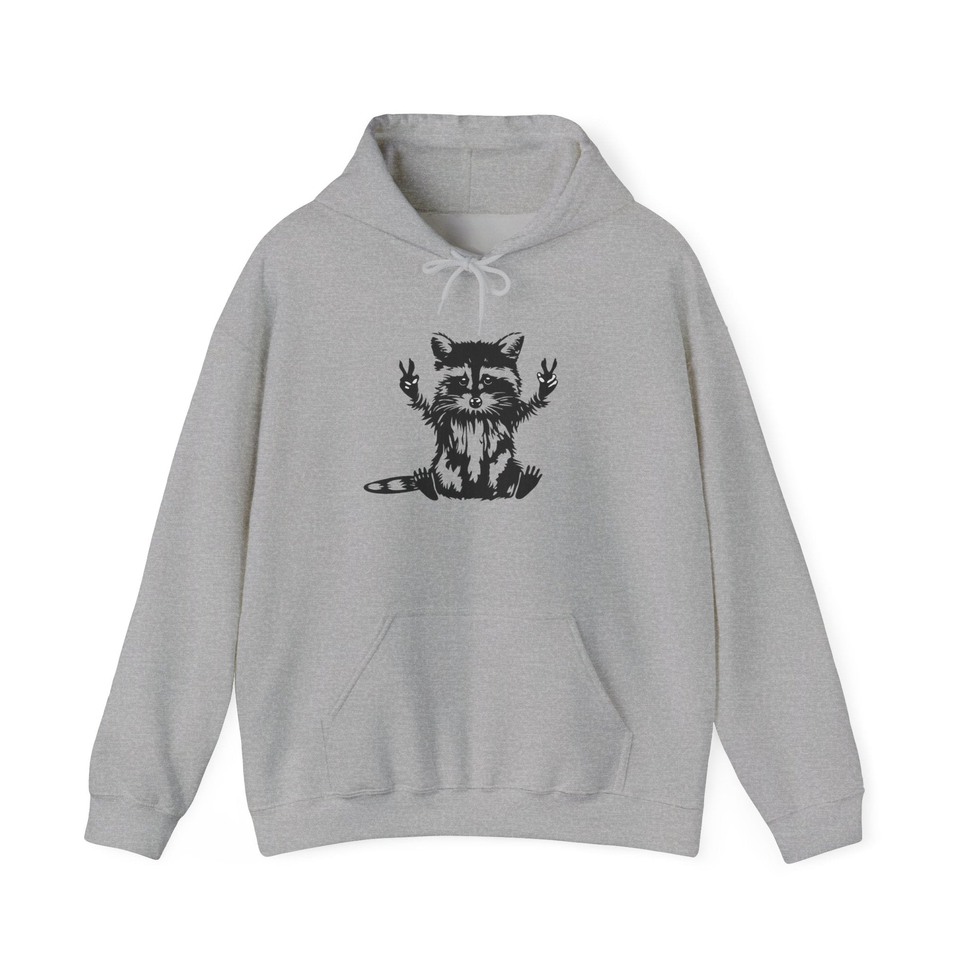 Men’s Raccoon Graphic Hoodie – Cute Animal Streetwear Sweatshirt – Cozy Unisex Pullover - JennyCool