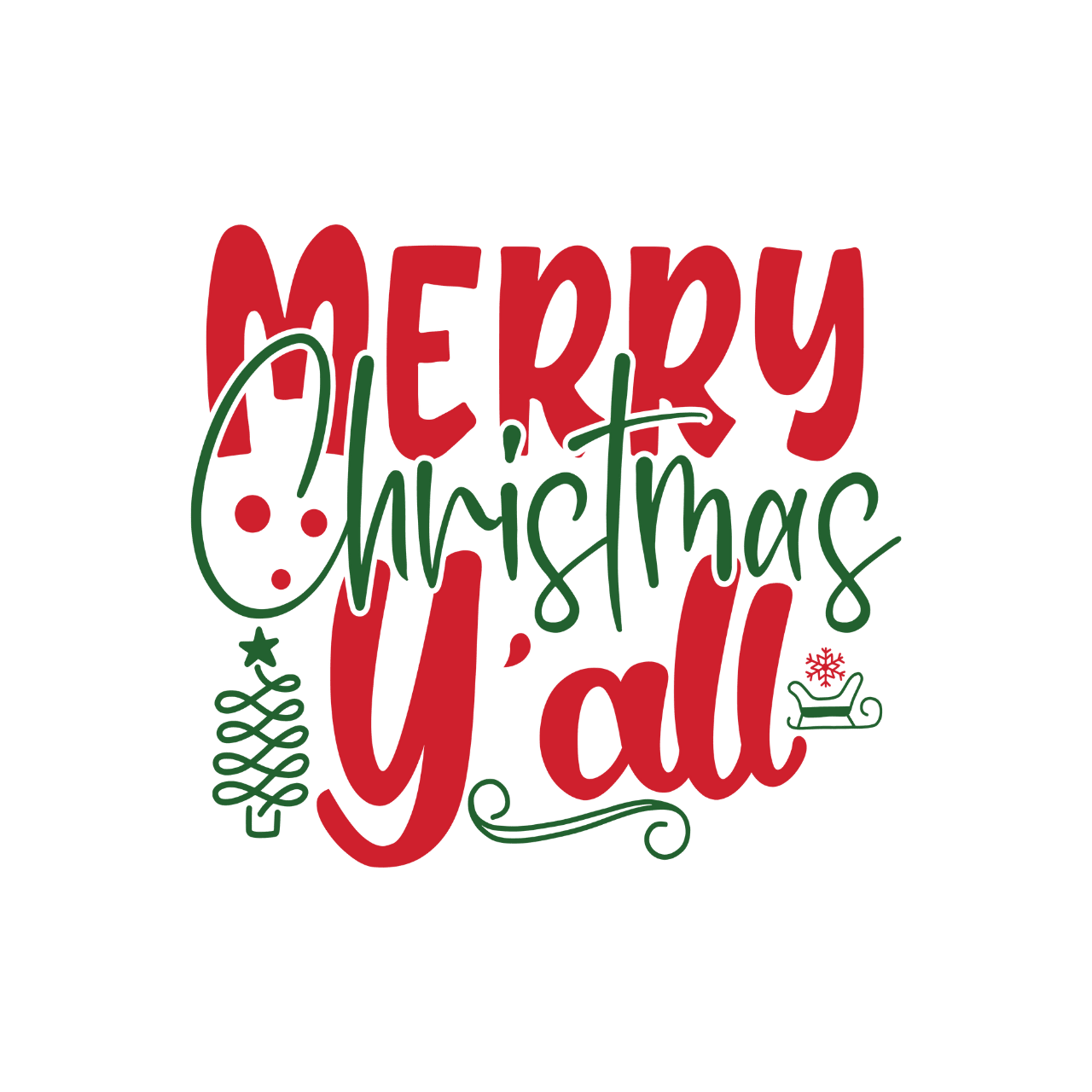 Merry Christmas Yall Digital Product - JennyCool