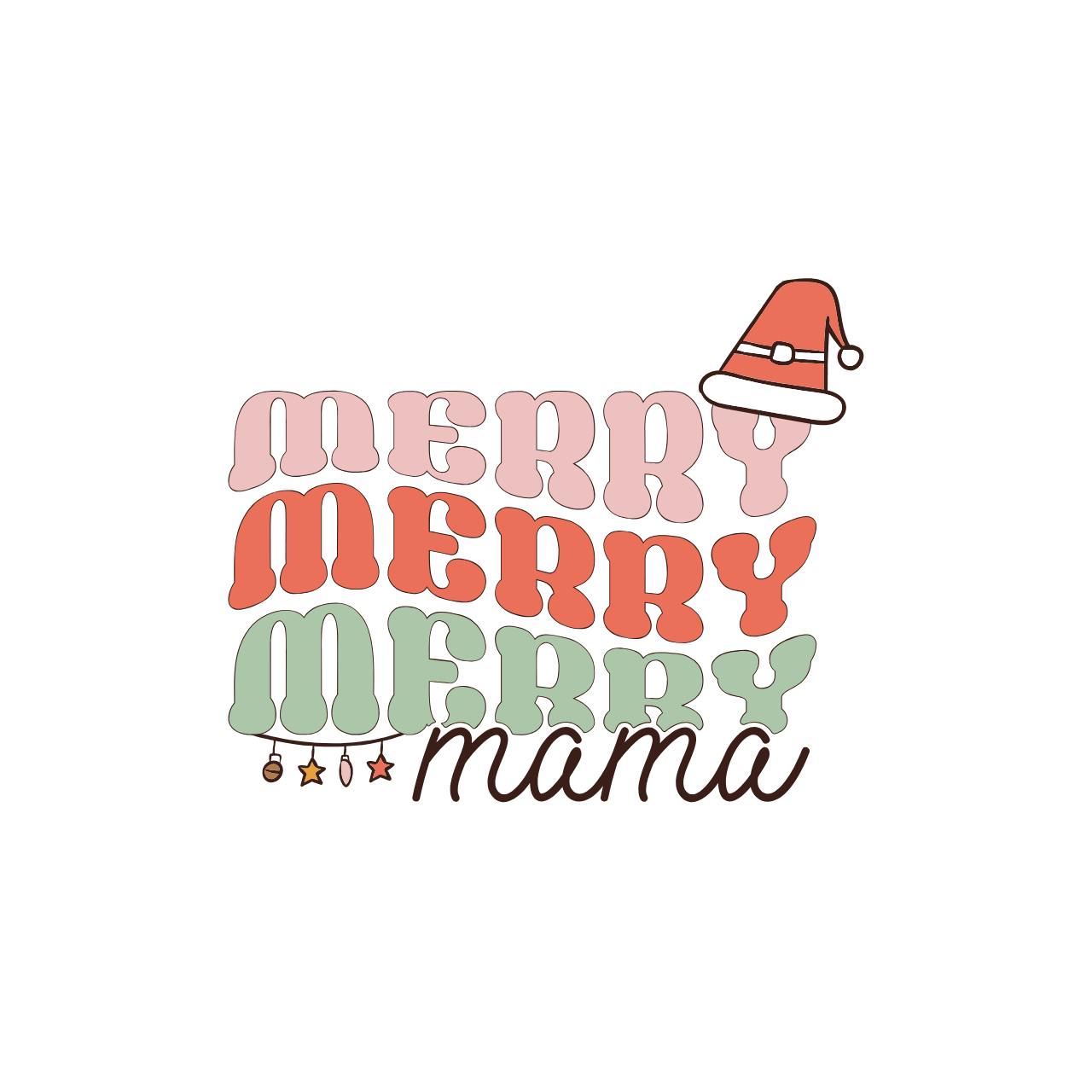 Merry Merry Text Digital Product - JennyCool