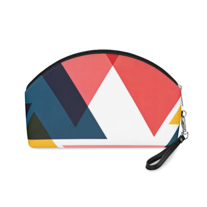 Modern Geometric Makeup Bag – Colorful Triangle Cosmetic Pouch with Wrist Strap | Travel Beauty Organizer | Mother’s Day Gift for Mom - JennyCool
