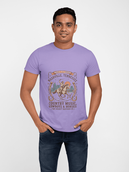 Nashville Tennessee Country Music Cowboy Heavyweight Garment - Dyed T-Shirt – Vintage Rodeo Graphic Tee - JennyCool
