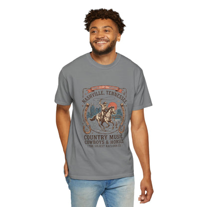 Nashville Tennessee Country Music Cowboy Heavyweight Garment - Dyed T-Shirt – Vintage Rodeo Graphic Tee - JennyCool