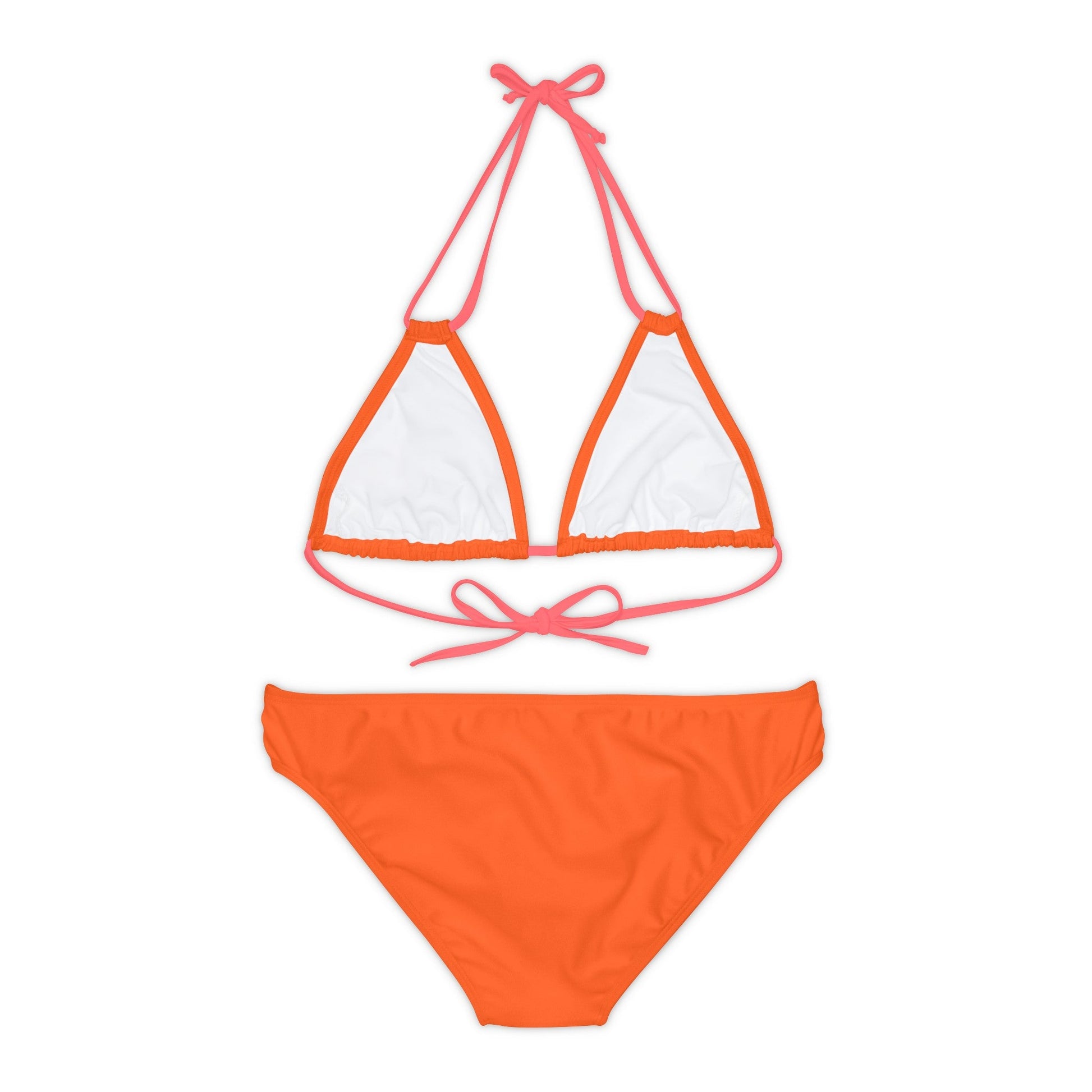 Orange Strappy Bikini Set (AOP) with Butterfly design - JennyCool