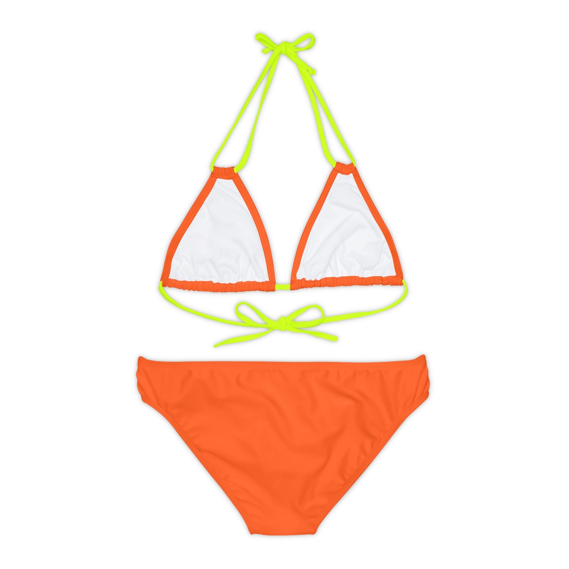 Orange Strappy Bikini Set (AOP) with Butterfly design - JennyCool